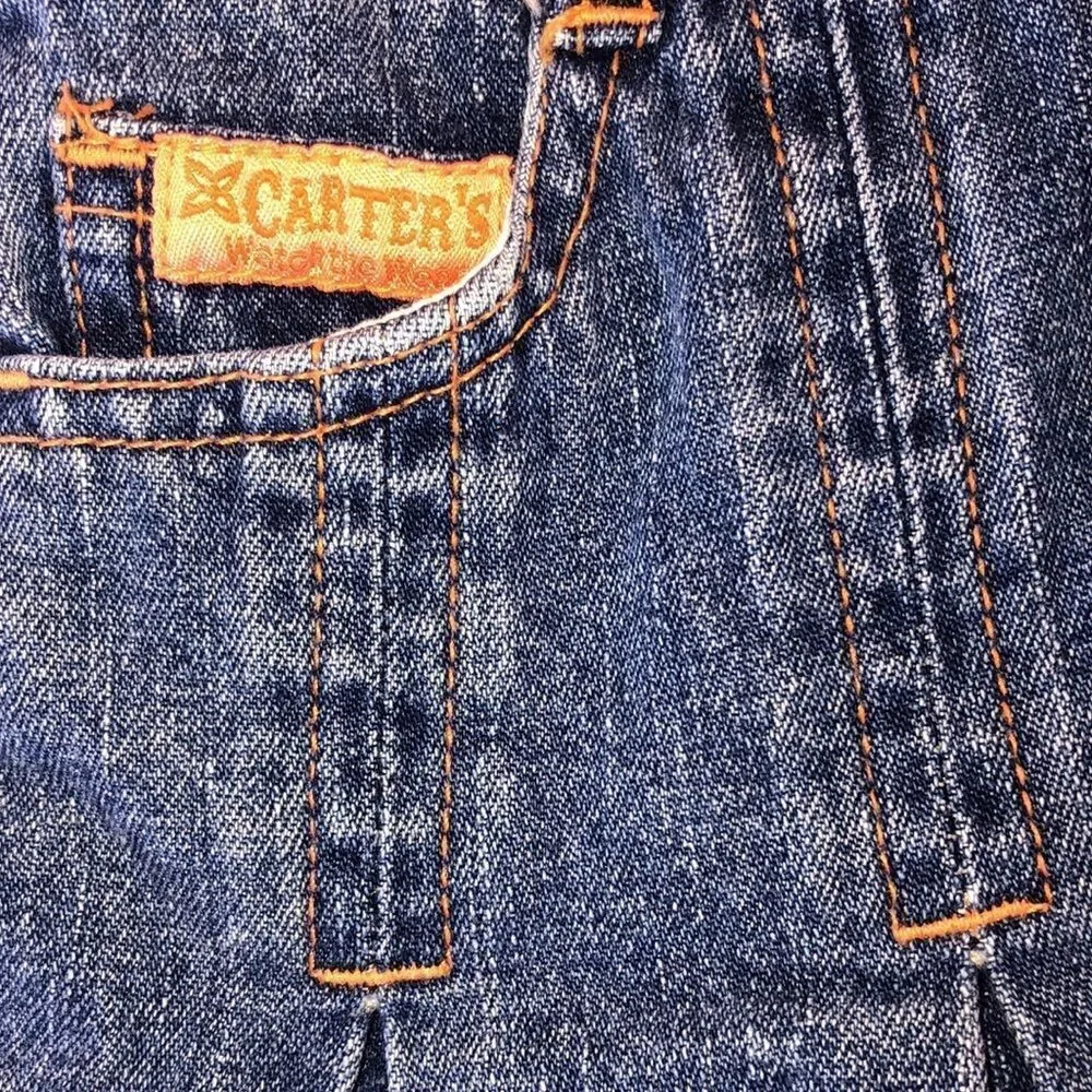 Excellent Vintage Girls 18M Carters Denim Dress